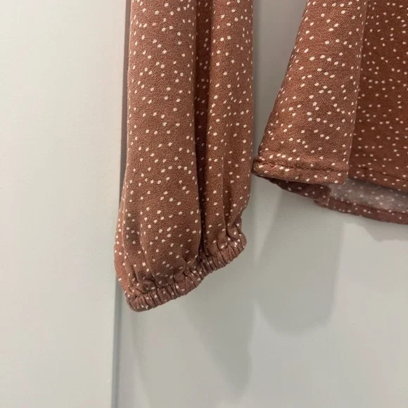 Pink long sleeve top with white polka dot details - Picture 5 of 5